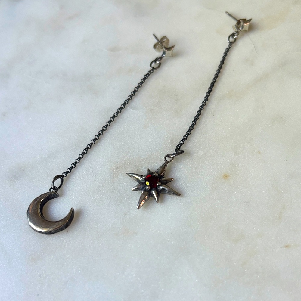 Night drop earrings by Mary Gallagher